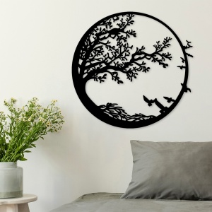 Tablou metalic Night Negru 68x1.5x66 cm - Img 2