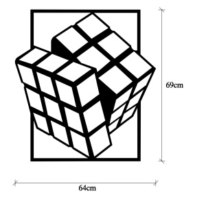 Tablou metalic Rubik's Negru 64x69 cm - Img 7