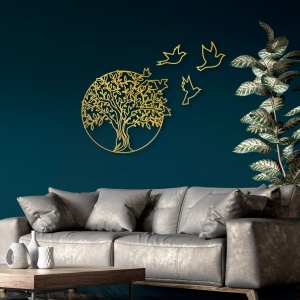 Tablou metalic Tree Auriu 61x56 cm - Img 3