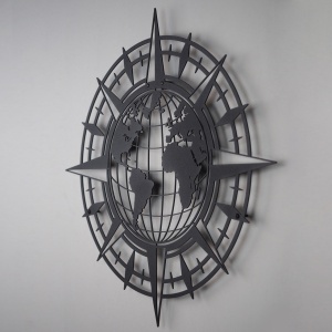 Tablou metalic World Negru 49x49 cm - Img 2