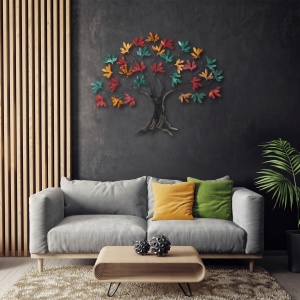 Tablou metalic Yggdrasil Multicolor 115x94x4 cm - Img 3