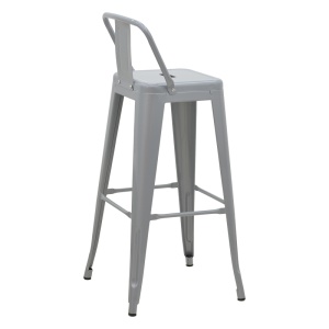 Taburet de bar pentru exterior, Model Utopia, culoare gri mat, Polipropilena, 42x42x97 cm - Img 3