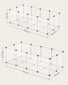 Tarc pentru animale de companie, modular, , Songmics, Alb, 125x63x42 cm - Img 6