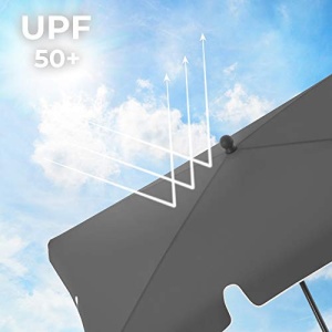 Umbrela de plaja, Songmics, Gri, 200x125x240 cm - Img 4