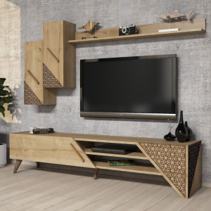 Ansamblu Comoda TV Beril Oak - Img 1
