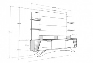Ansamblu Comoda TV Deparo Walnut-Alb - Img 5