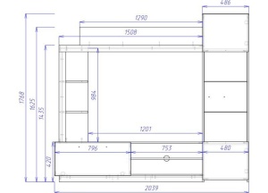 Ansamblu Comoda TV June Oak 204x35x177 cm - Img 3