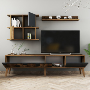 Ansamblu Comoda TV Madrid Walnut-Antracit - Img 4