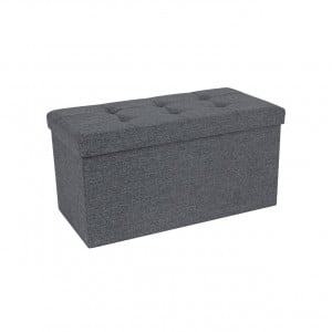 Banca hol tip Cufar Model Aliana, Gri, 76x38x38 cm - Img 6