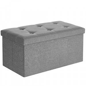 Bancuta hol cufar cu depozitare, Songmics, Gri, 76x38x38 cm - Img 2