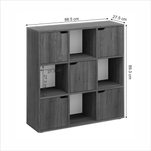 Bibliotecă Bookel, alb, 88.5x27.5x89.3 cm - Img 5