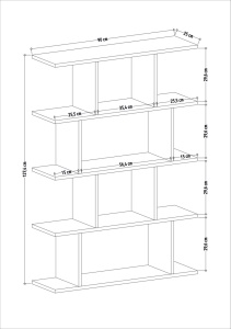 Bibliotecă Harmon Stejar 90x25x127.4 cm - Img 4