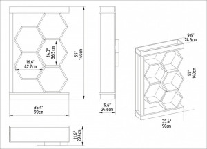 Biblioteca Model Artemis, Alb, 90x24x140 cm - Img 5