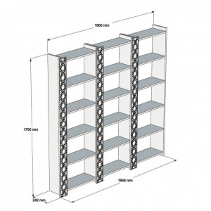 Biblioteca Model City, Nuc/Galben, 184,6x24,2x170 cm - Img 4