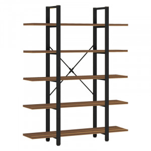 Biblioteca Pako World, Model Esthon, 120x28x180 cm, Nuc/Negru