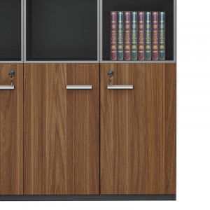 Biblioteca Pako World, Model Oscar, 120x40x200 cm, Nuc/Antracit - Img 3