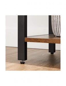 Biblioteca Vasagle, Model Dior, 66x30x186 cm, Maro Rustic/Negru - Img 5