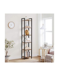 Biblioteca Vasagle, Model Elian, 30x40187.5 cm, Maro Rustic/Negru - Img 3