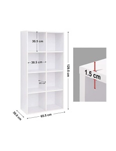 Biblioteca Vasagle, Model Oakleigh, 30x130x65 cm, Alb - Img 5