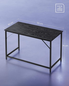 Birou Gaming Vasagle, model Miriam, 120x60X75 cm, Negru - Img 4