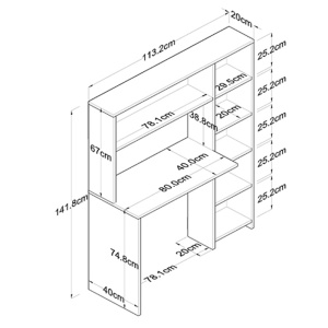 Birou Janson, stejar, 113.2x40x141.8 cm - Img 7