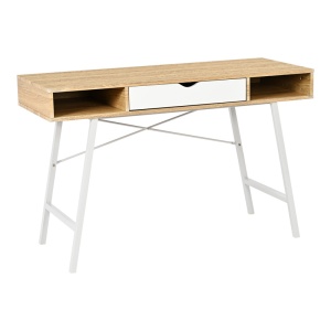 Birou Model Yamin, Stejar/Alb, 120x48x76 cm - Img 1