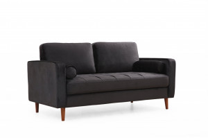 Canapea 2 locuri Jaber Negru 178x80 cm - Img 6