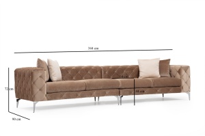 Canapea 4 locuri Como Crem 344x90x72 cm - Img 11