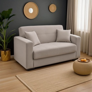 Canapea Extensibila 2 Locuri Vox, gri deschis, 154x82x83 cm