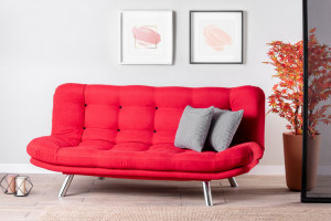 Canapea Extensibila, 3 Locuri Misa Sofabed Rosu - Img 1