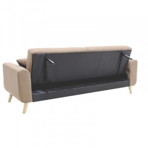 Canapea extensibila Carmelo - material textil bej 214x80x86 cm - Img 7