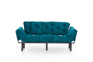 Canapea extensibilă cu 3 locuri Nitta Verde inchis 225x70 cm - Img 3