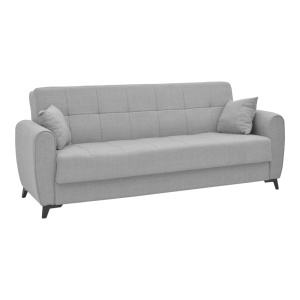 Canapea Extensibila Lincoln, gri deschis, 3 locuri, 225x75x85 cm - Img 2