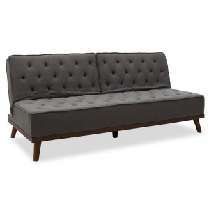 Canapea extensibila Marco material textil gri 180x80x80cm - Img 1