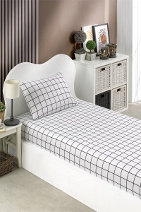 Cearsaf cu elastic si fete de perna Model Artus Black
