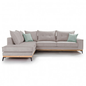 Coltar Dreapta Luxury II Elephant - Ciel - Negru 290x235x90 cm - Img 2