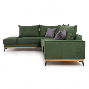 Coltar Dreapta Luxury II Verde Inchis Antracit - Negru 290x235x90 cm - Img 4