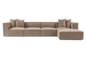 Colțar dreapta Sora Cappuccino 430x75x102 cm - Img 3