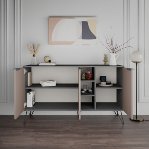 Comoda Model Clara, Antracit/Bej, 142x35.6x142 cm - Img 2