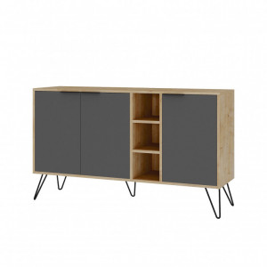 Comoda Model Clara Console, Stejar/Antracit, 142x35.6x83 cm - Img 3