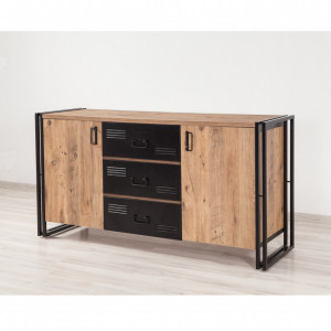 Comoda Model Cosmo, Pin/Negru, 160x45x80 cm - Img 6