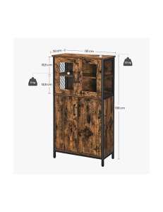 Comoda Model Dior, Maro rustic/Negru, 60x30x108 cm - Img 5