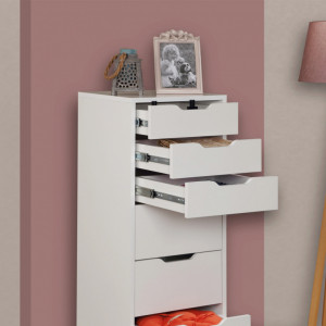 Comoda Model Flow, Alb lucios, 44x40x130 cm - Img 3