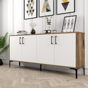 Comoda Model Kiev, Nuc/Alb, 180x35x78 cm - Img 3