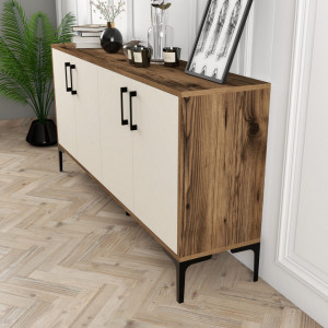 Comoda Model Kiev, Nuc/Crem, 160x35x78 cm - Img 3