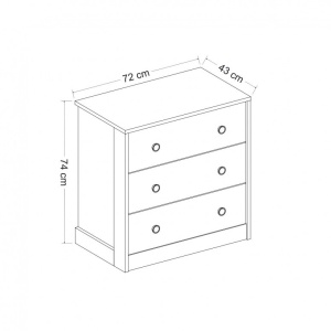 Comoda Model Life, Antracit/Alb, 72x42x74 cm - Img 9