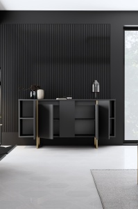 Comoda Model Luxe V1, Auriu/Nuc, 160x35x80 cm - Img 5