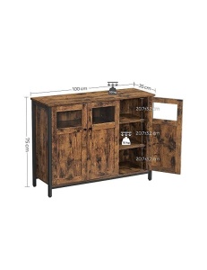 Comoda Model Mariam, Maro rustic/Negru, 100x35x75 cm - Img 5