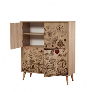 Comoda Model Multilux-731, Stejar sonoma, 95x36x111 cm - Img 6