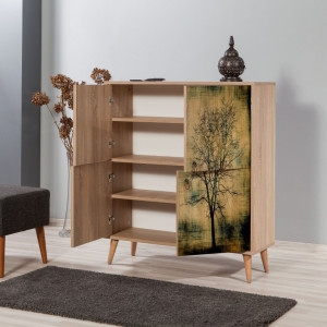 Comoda Model Multilux, Stejar sonoma, 95x36x111 cm - Img 3
